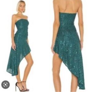NBD REVOLVE Strapless Sequin Teal Dress M